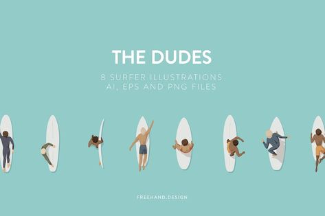 Surfer Illustration, Surfing Illustration, Surf Illustration, Freehand Design, Surf Party, Blue Board, How To Make Paint, Christmas Villages, Beach Crafts