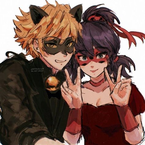 ladynoir ★ ladybug and cat noir fanart by joffeecup Ladybug And Cat Noir Fanart, Cat Noir Fanart, Tikki Y Plagg, Noir Movie, Ladybug Art, Ladybug And Cat Noir, Ladybug Wallpaper, Miraculous Ladybug Oc, Miraculous Ladybug Fanfiction