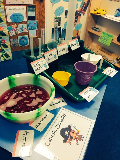 Captain Capacity 💧💦💧💦 #EYFS #earlyyears #capacity #maths Capacity Activities Eyfs, Measuring Capacity Activities, Capacity Eyfs Activities, Eyfs Capacity, Measuring Eyfs, Eyfs Measure, Volume And Capacity Activities, Capacity Eyfs, Stem Eyfs