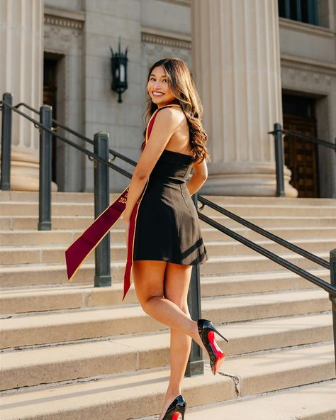 walking up the stairs has never looked so good 💋🥀👠 #graduationpictures #gradpics #mngradphotographer #mnseniorphotographer #minneapolisseniorphotographer Graduation Stair Picture, Louboutin Graduation Pictures, Red Bottoms Graduation Pictures, Red Bottom Graduation Pictures, Looking Up Pose, Walking Up The Stairs, Grad Pictures, Graduation Poses, Pics Inspo