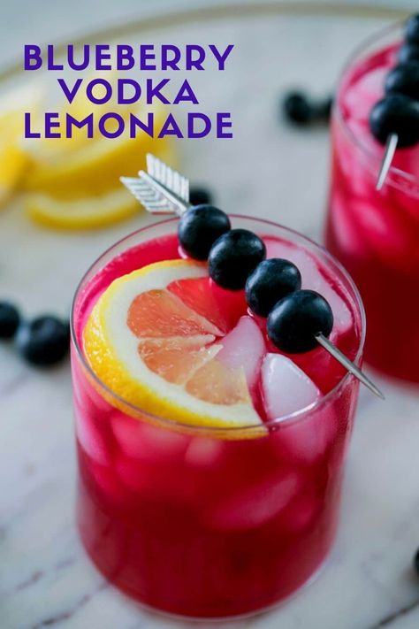 Blueberry Vodka Lemonade Carrot Raisin Muffins, Blueberry Simple Syrup, Blueberry Vodka, Vodka Lemonade, Lemonade Cocktail, Blueberry Lemonade, Lavender Lemonade, Vodka Drinks, Lemonade Recipes