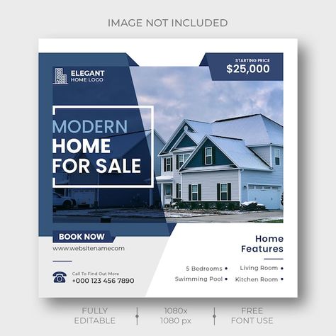 Real State Designs Social Media, Property Social Media, Real Estate Post, Architecture Photography Buildings, Free Social Media Templates, Real Estate Banner, Property Ad, Modern Homes For Sale, Real Estate Marketing Design