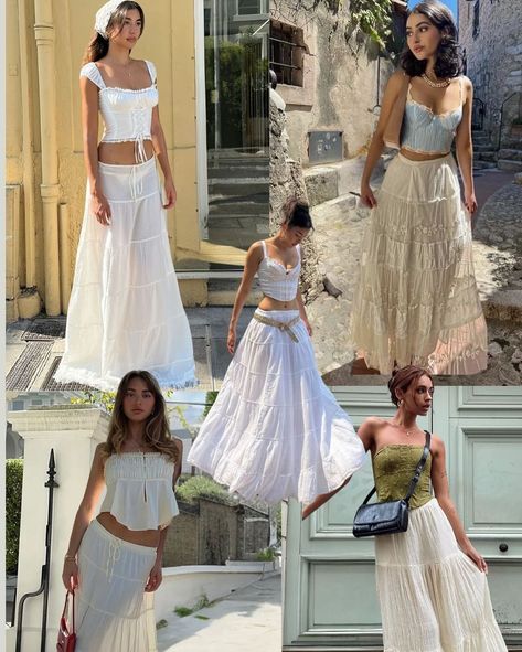 Thailand Inspo Outfits, Fashion Festival Outfits, Outfits Ideas With Long Skirts, Bali Outfit Inspiration, Summer Vietnam Outfit, Long Skirts Summer Outfit, Europe Aesthetic Outfit Summer, How To Dress In Bali, Summer Outfits Thailand