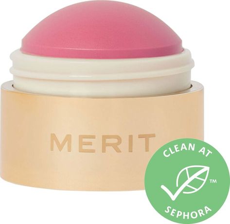 MERIT Flush Balm Cream Blush Persimmon 0.31 oz / 9 g Merit Flush Balm, Transparent Veil, Pigment Powder, Clean Makeup, Cream Blush, Beauty Awards, Super Natural, Spf Sunscreen, Clean Beauty