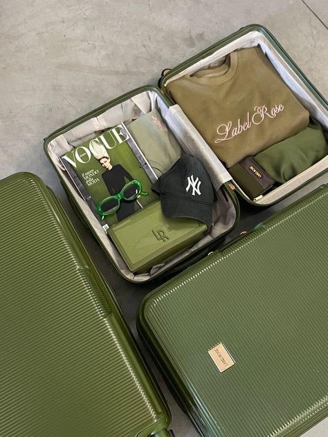 The Label Rose trolley is the suitcase for your travels! This trolley is compact and features a rigid or semi-rigid frame to protect the contents. Equipped with four wheels for easy transport, internally it has two zippered compartments to improve the organization of personal items. Ideal for any trip, it is considered checked luggage due to its size. Green Suitcase, Rose Signature, Checked Luggage, Luggage Organization, Hotel California, Hand Luggage, The Cabin, Easy Travel, Long Trips