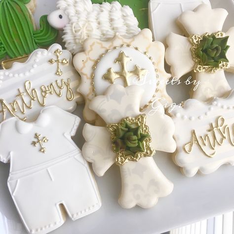 Boy Baptism Cookies, Baby Boy Baptism Decorations, Confirmation Cookies, Boy Baptism Centerpieces, Bautizo Ideas Boy, Baptism Party Boy, Baptism Decorations Boy, Baptism Party Decorations, Bautizo Ideas