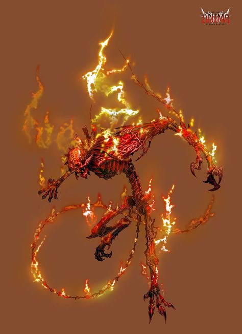 Fire Creature, Fire Demon, Fantasy Demon, Monster Drawing, Monster Concept Art, Demon Art, Fantasy Monster, Creature Concept, Monster Art