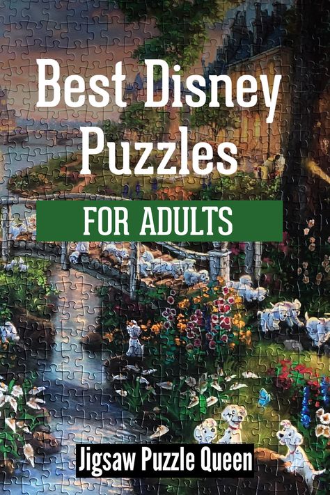 A finished jigsaw puzzle featuring Disney's 101 Dalmatians with a text overlay: Best Disney Puzzles for Adults. Disney Puzzles 1000, Disney Jigsaw Puzzles, Jigsaw Puzzles For Adults, Best Jigsaw, Disney Puzzles, Puzzles For Adults, Ravensburger Puzzle, Disney Collector, Disney Classics