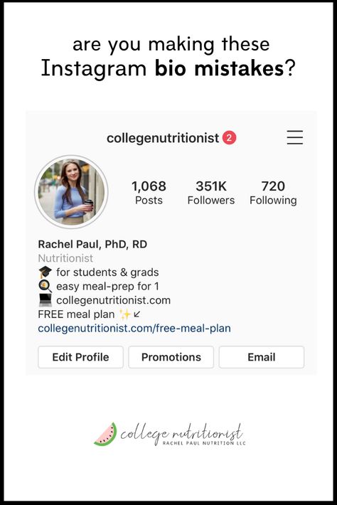 Top 5 mistakes to avoid when creating your #Instagram bio #collegenutritionist #entrepreneur #algorithm Instagram Bio Ideas Study, Engineer Bio For Instagram, Entrepreneur Instagram Bio Ideas, Instagram Bio Ideas For College Students, Student Bio Instagram, Dump Account Bio Ideas, Bio Insta, College Nutritionist, People Use You