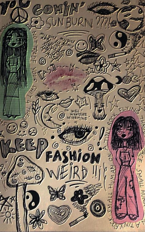 Vent Book, Arte Grunge, Indie Drawings, Grunge Art, Sketchbook Art Journal, Small Drawings, Arte Sketchbook, Doodle Art Designs, Art Drawings Sketches Creative