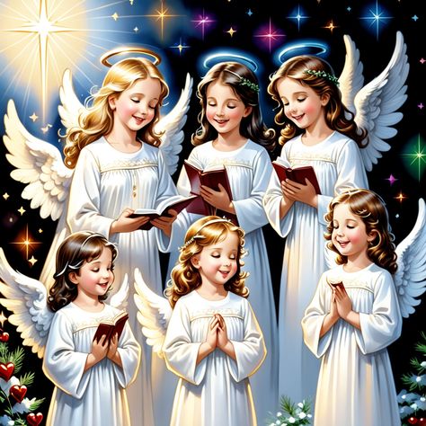 Heaven's song, the angels sing, In Your presence, our praises ring, With joyful hearts, we join the choir, In Your love, we'll never tire. Choir Of Angels, Singing Angels, Heaven Song, Angels Singing, Joyful Heart, Beautiful Nature Wallpaper Hd, Angel Images, Angels In Heaven, Angel Pictures