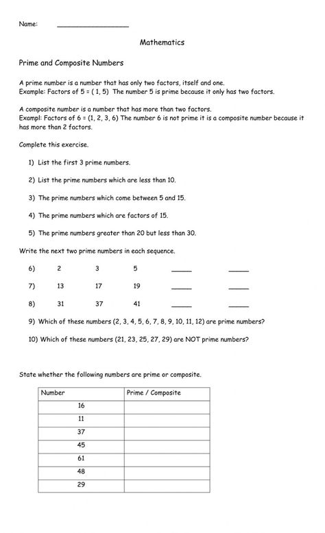 Prime And Composite Numbers Worksheets, Multiple Fractions, Prime Numbers Worksheet, Prime Factorization Worksheet, 4th Grade Multiplication Worksheets, Worksheets For 5th Grade, Lcm And Gcf, Number Recognition Worksheets, Prime And Composite Numbers