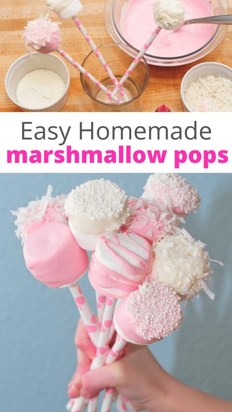 yourself? Grab these large handmade chocolate dipped marshmallow pops they look Marshmallow Pops Recipe, Decorated Marshmallows, Marshmallow Desserts, Bake Ideas, Chocolate Dipped Marshmallows, Valentines Bricolage, Marshmallow Dip, White Marshmallows, How To Make Marshmallows