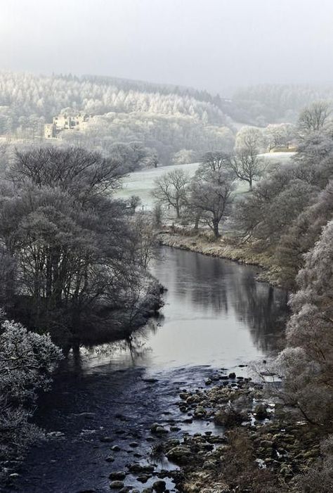 Snow Covered Trees, Travel England, Green River, British Countryside, Natural Design, Yorkshire Dales, England And Scotland, Yorkshire England, English Countryside