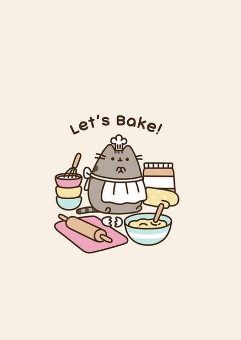 Cute Baking Wallpaper, Baking Wallpaper, Pusheen Cute, Pusheen Cat, Cute Baking, Baby Co, I Want To Eat, Pusheen, Animal Paintings