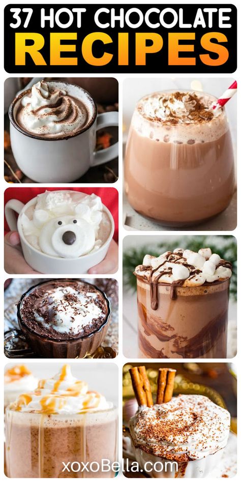 Easy recipes for hot chocolate Vegan Mexican Hot Chocolate, Spiced Hot Chocolate Recipe, Starbucks Hot Chocolate, Peanut Butter Hot Chocolate, Cozy Hot Chocolate, Spiked Hot Chocolate, Salted Caramel Hot Chocolate, Crockpot Hot Chocolate, A Hug In A Mug