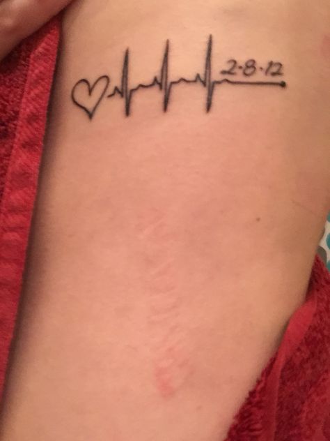 Finally got my memorial tattoo for my sister! I was able to use the heart she drew a while ago! Tattoo Ideas For Brothers Who Passed, In Loving Memory Tattoos For Brother, Tattoo For My Sister, Siblings Tattoo For 3, Vanilla Twilight, Quotes Sister, Memorial Tattoo Quotes, In Loving Memory Tattoos, Small Heart Tattoos