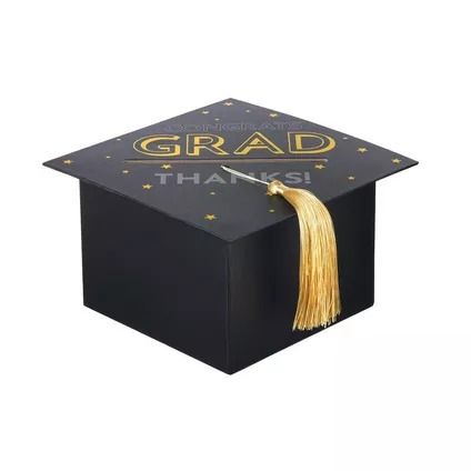 Black, Silver, & Gold Grad Cap Card Box, 8in x 5.83in Grad Party Card Box Ideas, Party Card Box, Graduation Party Favors, Graduation Favors, Congrats Grad, Grad Cap, Graduation Ideas, Fiesta Party, Grad Party