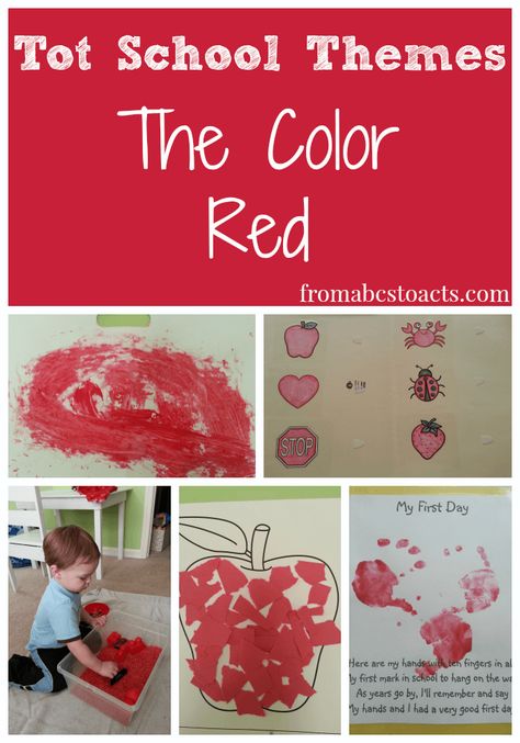 Tot School Themes: The Color Red | From ABC's to ACT's Color Red Activities, Tot School Themes, Color Lessons, Color Of The Week, Preschool Colors, Toddler School, The Color Red, Teaching Toddlers, Teaching Colors