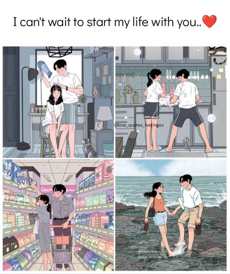 Couple Picture With Quotes, Waiting For Her Pictures, Cute Anime Couple Comics, Cute Romantic Pics, Cute Wallpapers Couple, Relationship Quotes Wallpaper, I Know Youre Asleep But, Cute Romantic Drawings, Couple Art Drawing