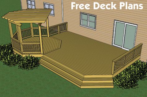 Deck Designs And Plans | Decks.com | free plans builders designs composite decking photos ... Free Deck Plans, Deck Building, Patio Deck Designs, Wooden Deck, Deck Designs Backyard, Deck Designs, Small Deck, Casa Exterior, Deck Plans