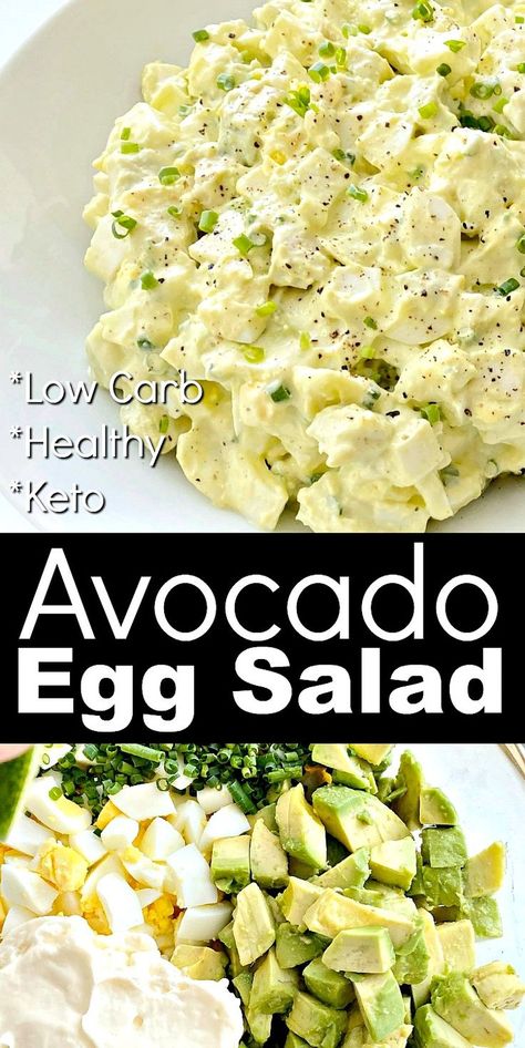 Healthy Avocado Lunch Ideas, Ww Avocado Recipes, Side Dish Easy Healthy, Avocado Uses Food, Eggs And Avocado Salad, Egg Salad Lunch Ideas, Recipe With Avocado Easy, Light Egg Salad, Light Delicious Dinner