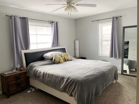 Adding A Rich-Toned Board and Batten to a Bedroom - Chris Loves Julia Modern Moody Bedroom, Sherwin Williams Extra White, Bedroom Reveal, Moody Bedroom, Gallon Of Paint, Old Beds, Low Bed, Chris Loves Julia, Leather Headboard