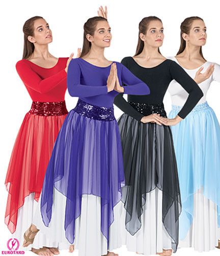 Roupa de gesto Praise Dance Outfits, Worship Dance Outfits, Worship Dress, Praise Dance Wear, Praise Dance Garments, Praise Dance Dresses, Liturgical Dance, Sequin Belt, Dance Garments