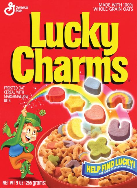 1993 Sereal Sarapan, Marshmallow Bits, Lucky The Leprechaun, Rice Crispy Treats Recipe, Lucky Food, Cereal Packaging, Kids Cereal, Lucky Charms Cereal, Oat Cereal