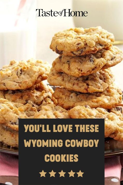 Wyoming Cowboy Cookies, Cowboy Cookies Recipe, Cowboy Cookie Recipe, Cowboy Cookies, Lost 100 Pounds, Crunchy Pecans, Cookies Recipes Christmas, Oatmeal Cookies, Good Healthy Recipes