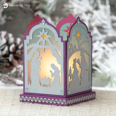 Nativity Lantern, 3d Paper Projects, Lantern Svg, Small Lanterns, 3d Svg, Create Decor, Xmas Diy, 3d Paper Crafts, 3d Christmas