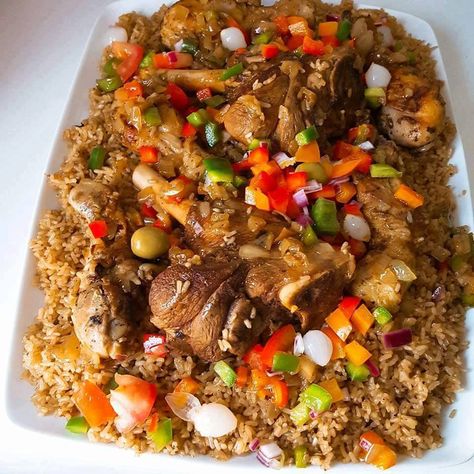 Senegalese Recipe, Healthy Rice Recipes, Nigeria Food, Coconut Rice Recipe, West African Food, Brown Rice Recipes, Seasoning And Spice, Creamy Rice, Jollof Rice