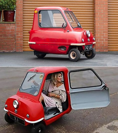 Tiny Car Big Dreams - Peel P50 Is The World’s Smallest Road Legal Car Peel P50, Peugeot 504, Strange Cars, Velo Cargo, Garage Bike, Best Electric Scooter, Tiny Cars, Car Mods, Hybrid Car