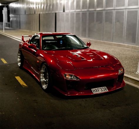 Rx7 Fd Aesthetic, Red Racing Car, 1995 Mazda Rx7, Jdm Mazda Rx7, Mazda Fd Rx7, Red Jdm Cars, Red Mazda Rx7, Red Cars Aesthetic, Mazda Miata Rx7