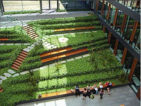 Roof Garden Design at Biological Institutes of Dresden University of Technology by Gerber Architekten.: Ramp And Stairs Architecture, Ramp Stairs, Landscape Stairs, Landscape Steps, Roof Garden Design, Landscape Design Drawings, Stairs Architecture, Desain Lanskap, Outdoor Stairs