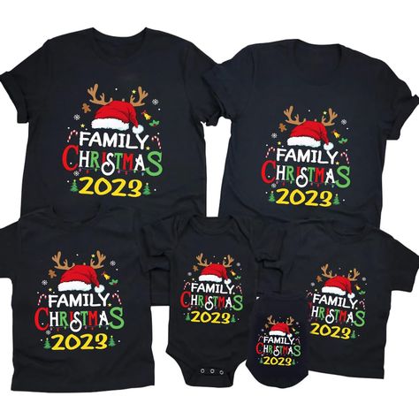 Matching Family Christmas Pajamas Shirts, Family Christmas Tshirt Ideas, Christmas T Shirt Ideas Family, Christmas Tshirt Ideas Family, Christmas Family Shirts Ideas, Family Christmas Shirt Ideas, Merry And Bright Shirt, Christmas Shirts Family, Matching Family Christmas Shirts