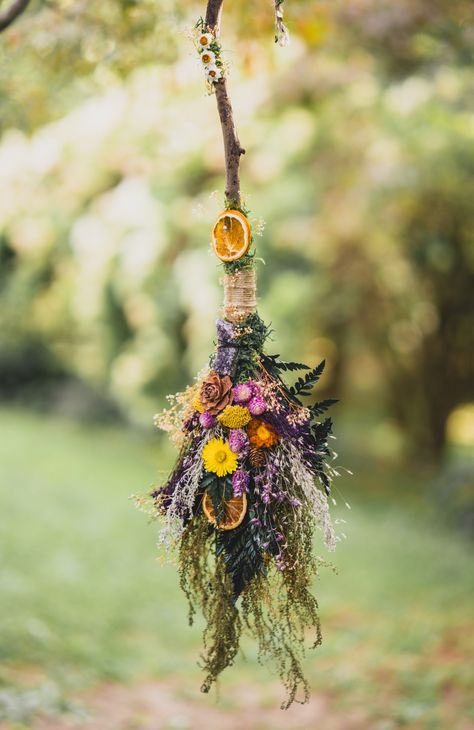 DSC00301 Diy Nature Witch Broom, Flower Witch Broom, Nature Witch Broom, How To Make Your Own Witches Broom, Diy Floral Witches Broom, Witch Broom Making, Hanging Witch Broom Above Door, Dried Floral Witch Broom, Dried Flower Witches Broom