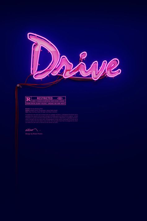 Drive Movie Poster, Drive Poster, Neon Typography, Typographie Inspiration, Pink Neon Sign, Purple Neon, New Retro Wave, Drive In Movie, Creative Typography