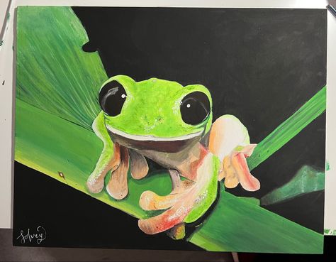 Frog Acrylic Painting, Frog Painting, Inspiration Painting, Coffee Painting, Frog Art, Tree Frogs, Cute Frogs, Art Inspiration Painting, Painting Art Projects