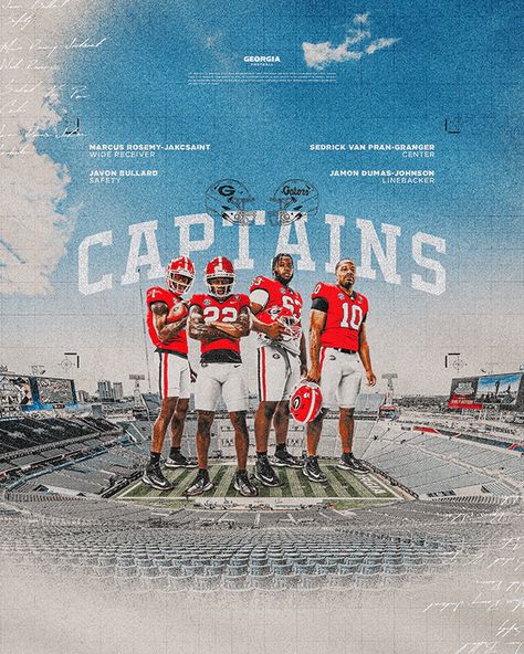 Football Social Media, Sports Marketing Design, Graphic Design University, Sports Advertising, Sports Design Ideas, Georgia Football, Design Assistant, Sports Design Inspiration, Brand Consistency