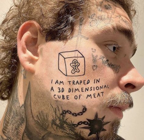 ~deep~ Ignorant Art, Sketch Face, Ignorant Style Tattoo, Tattoo Collection, Style Tattoo, Cartoon Tattoos, Face Tattoo, Post Malone, Piercing Tattoo