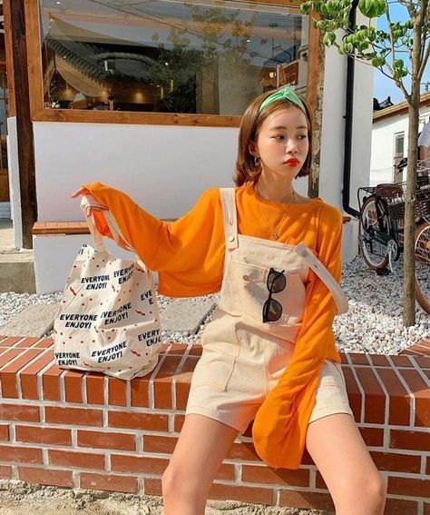 Otona Kawaii, Artist Aesthetic Outfit, Aesthetic Clothes Cute, Orange Skirt Outfit, Anais Watterson, Tumblr Aesthetic Clothes, Soft Girl Aesthetic Outfit, Cute Kawaii Outfits, Cookie Factory