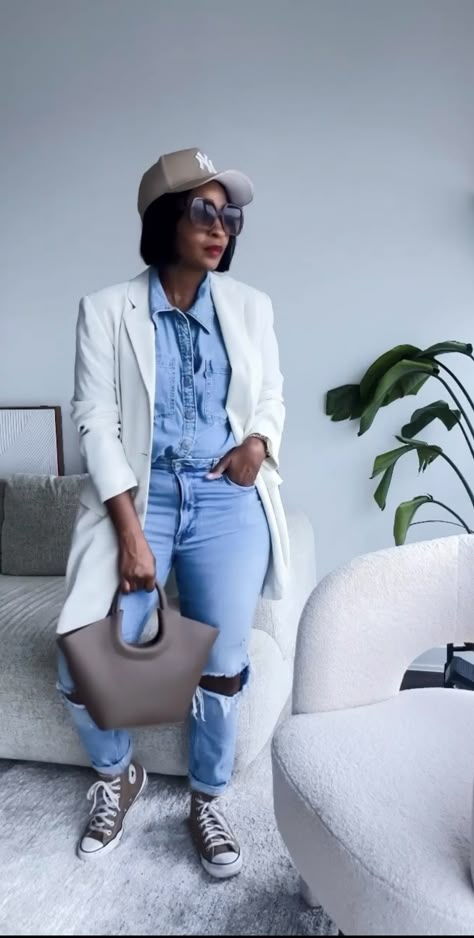 Blazer Outfit Date Night, Denim Outfit Black Women, Summer Outfit Streetwear, Natural Makeup Aesthetic, Makeup On Face, All Black Party, Outfit Style Inspiration, Outfit Black Women, Outfits Date