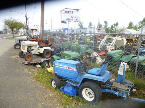 Lawnside Classics: Burt’s – Vintage and Used Riding Mower And Garden Tractor Heaven, Including One Of The Oldest Riding Mowers Ever | Curbside Classic Homemade Tractors, Garden Tractors For Sale, Used Garden Tractors, Self Propelled Mower, Homemade Tractor, Mowers For Sale, Tractors For Sale, Riding Mowers, Riding Mower