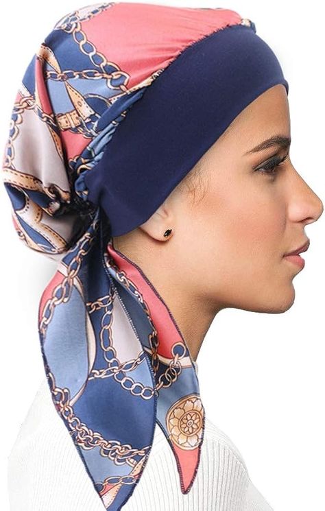 PRICES MAY VARY. Bamboo Viscose Fabric--natural,lightweight and stretchy,Soft like silk and smooth like milk,make sensitive scalp cool in summer and warm NOT HOT in winter chemo headwear for women:The turban provides total head coverage (Head circumference about: 55-60 cm /21.65-23.62 inches), perfect for women undergoing hair loss due to chemotherapy treatments, Alopecia or other medically related hair loss. It is made specifically to be worn by women who have little to no hair.DIY many tie way Silky Soft Hair, Chemo Scarves, Chemo Headwear, Hair Turban, Hair Diy, Sensitive Scalp, Chemo Caps, Chemo Hat, Turban Style