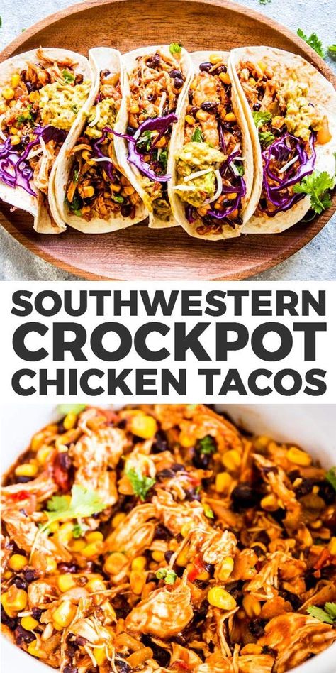 Crockpot Fajitas, Crockpot Chicken Tacos, Shredded Cabbage, Chicken Tacos Crockpot, Pot Recipes Healthy, Taco Shells, Full Recipes, Pot Recipes Easy, One Pot Dinners