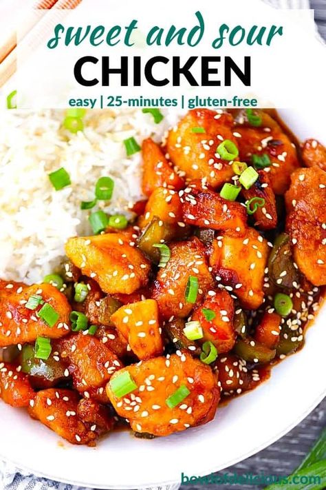 Gluten Free Chinese, Chinese Stir Fry, Sweet And Sour Sauces, Sweet And Sour Chicken, Sweet Sour Chicken, Sweet N Sour Chicken, Pineapple Chicken, Gluten Free Sweet, Chinese Dishes