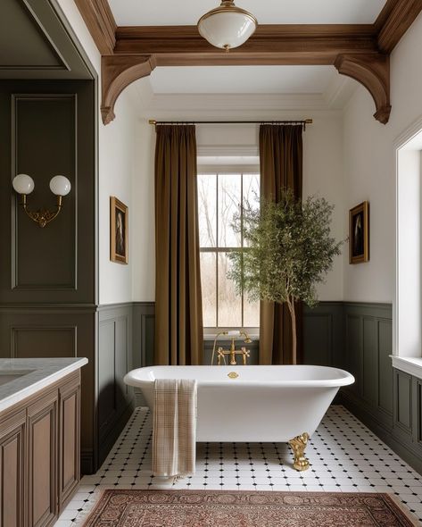 Master Bath Color Palette, Vintage Bathroom Design Ideas, Luxury Master Bath Design Ideas, Traditional Bathroom Floor, Modern Luxury Farmhouse, Whipstaff Manor, English Country Bathroom, California Farmhouse, Traditional Bathroom Decor