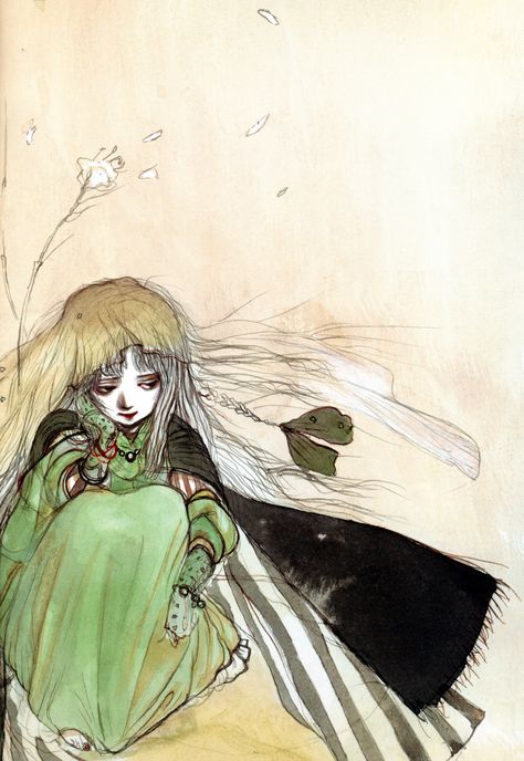 Source: "Angel's Egg" Artist: "Yoshitaka Amano" Size: "3440x5000" Angels Egg, Yoshitaka Amano, Classic Anime, Year Of The Dragon, Ethereal Art, Manga Illustration, Magazine Art, Pretty Art, Illustrations Posters