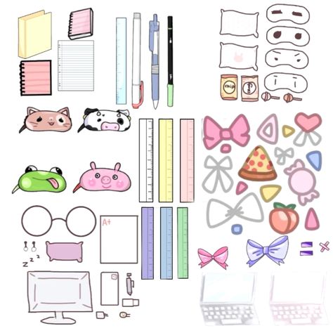 Drawing Accessories, Props Art, Hiasan Bilik, Cute Food Drawings, Drawing Anime Clothes, Anime Accessories, Paper Animals, Cute Kawaii Drawings, Mini Drawings